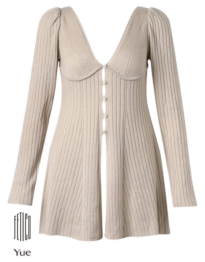 【新品】WACOAL ＦＥＴＩＣＯ×Ｙｕｅ　シルク混のカシミヤニットカーディガン