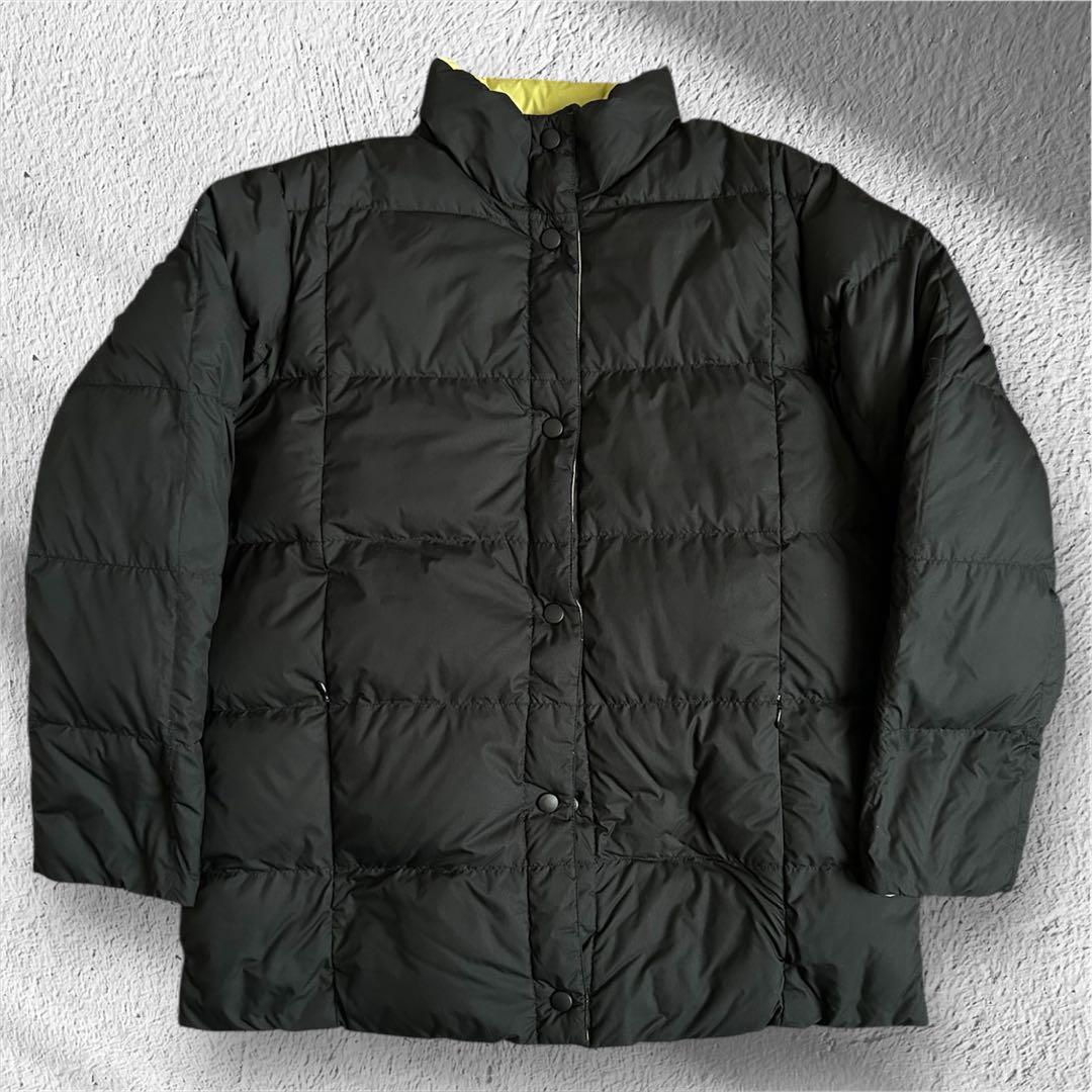 90s LAND'S END ランズエンド リバーシブルダウンジャケット 黒 緑