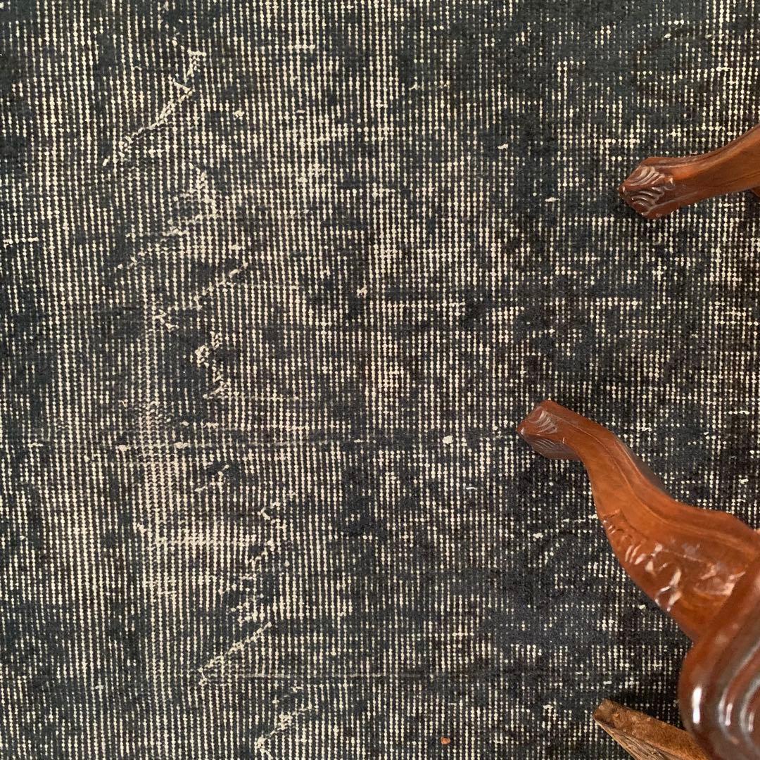 超大判　トルコヴィンテージラグ　ブラックネイビー　263×140 オーバーダイ