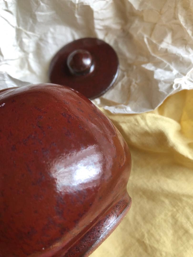 鉄砂　茶入　安東五　氏作　共箱入　替蓋付き