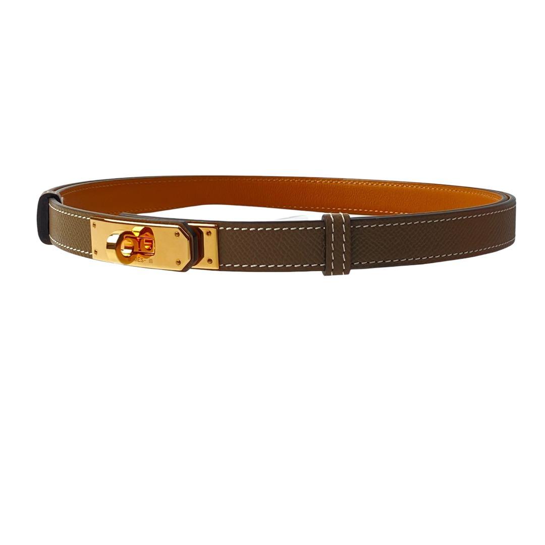 美品 エルメスHERMES ケリーベルト B刻印 ゴールド金具 エトゥープ