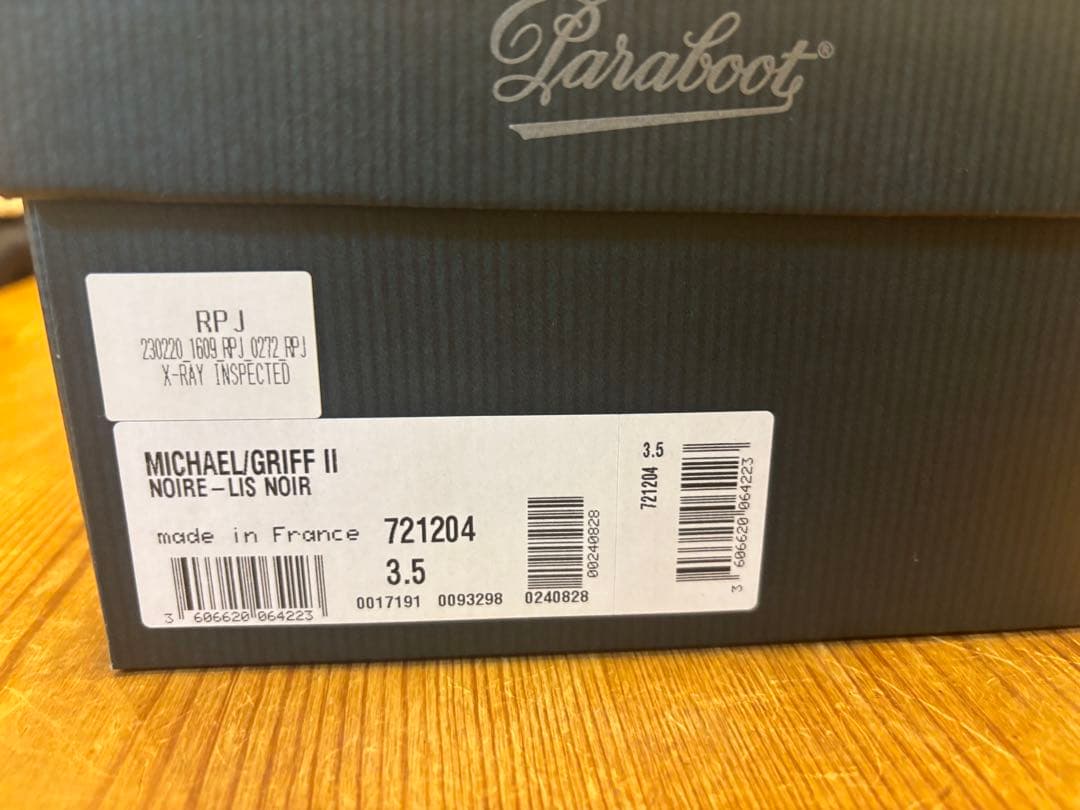 PARABOOT パラブーツ　Michaelミカエル　ブラック　3.5 リゼッタ