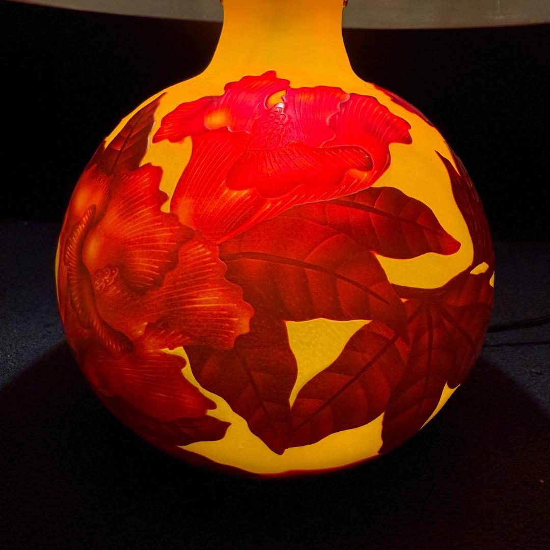 高さ35㎝【希少】【特大】エミールガレ風　レプリカ　ランプ　卓上照明