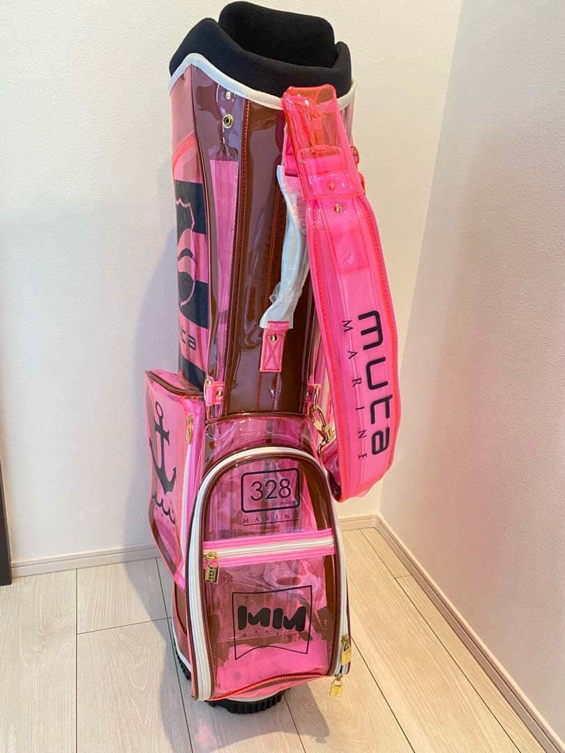 mutaマリン　ゴルフ　スケルトン　キャディバッグ　【ピンク】
