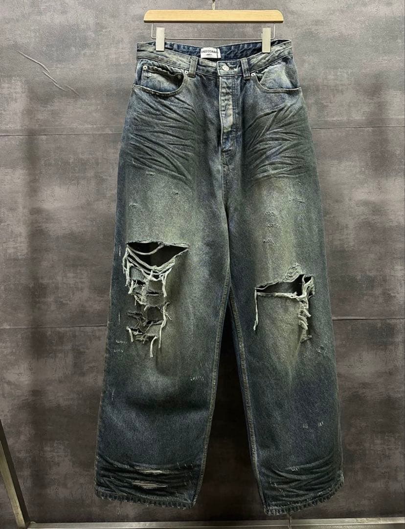 BALENCIAGA 23sS デストロイバギーデニム XS