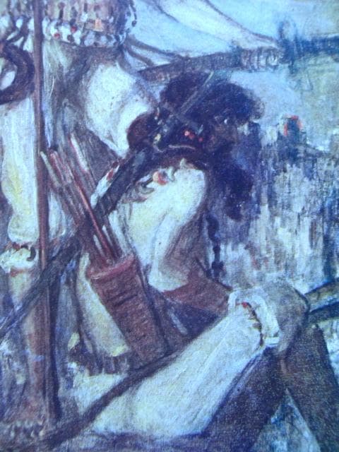 青木繁、【日本武尊】、年代物・希少な画集画、新品高級額 額装付、状態良好