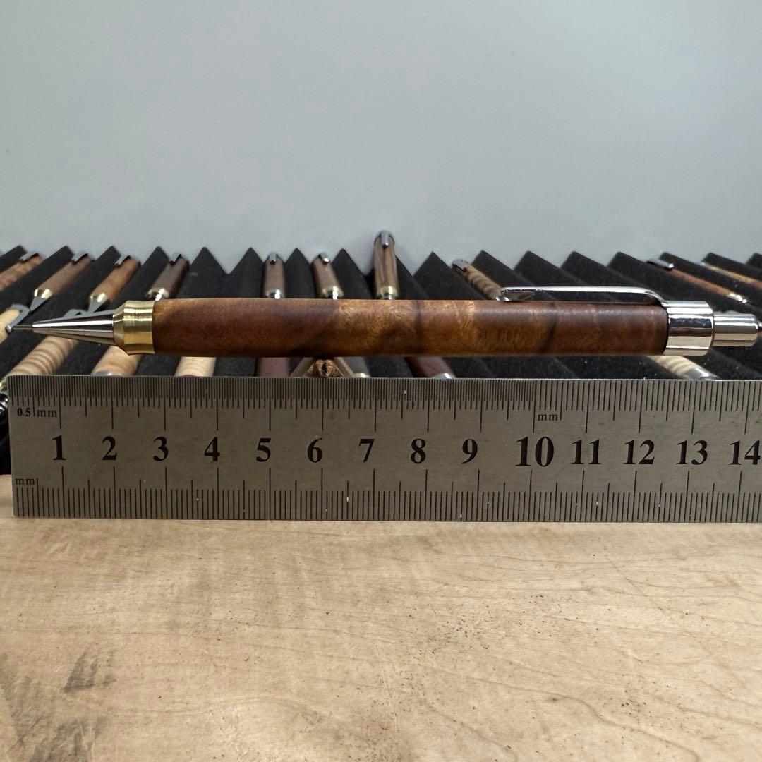 195台湾樟変わり杢　木製シャーペン　強低重心ダブルR 真鍮