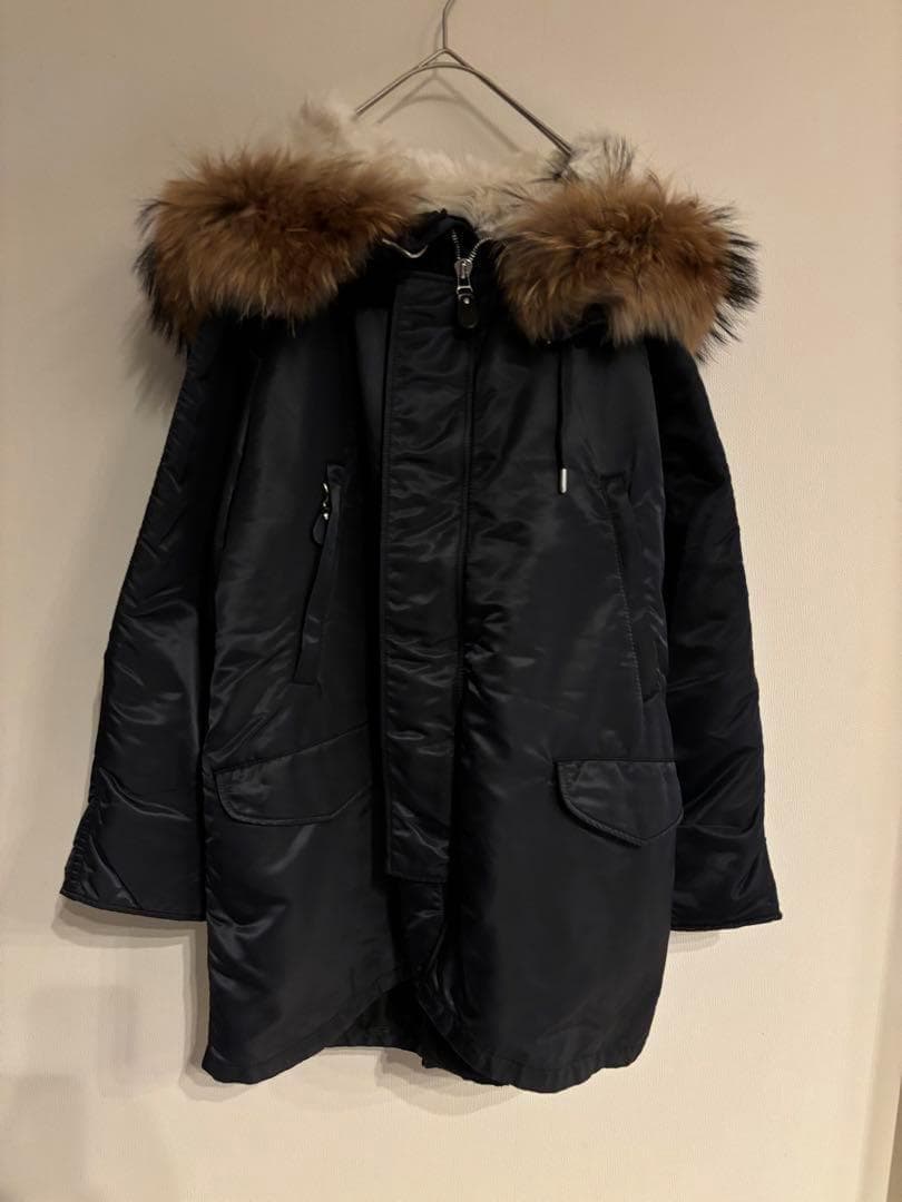 マカフィー　N-3B　ナイロンファーコンビモッズコート　36 ブラック　裏起毛