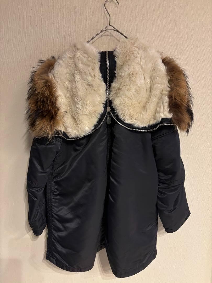 マカフィー　N-3B　ナイロンファーコンビモッズコート　36 ブラック　裏起毛