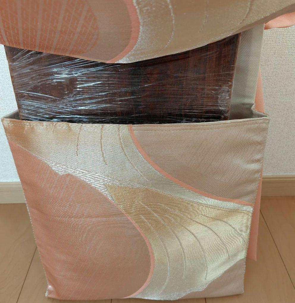 お琴カバー【桃】着物帯 ゆたん油単ハンドメイド 和楽器 正絹 袋帯 山田流生田流