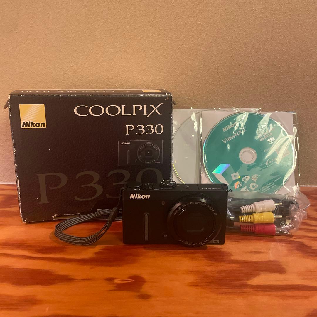 ニコン COOLPIX P330 本体、元箱、付属品あり。 通電・撮影は可能