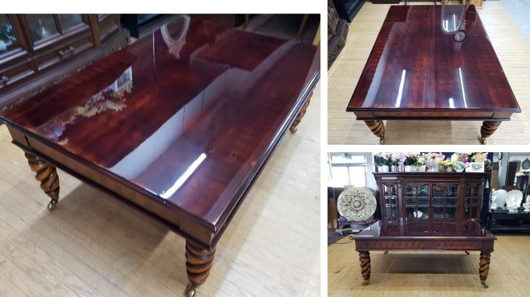 i51　アンティーク　スペイン製　真鍮　ツイストレッグ　センターテーブル