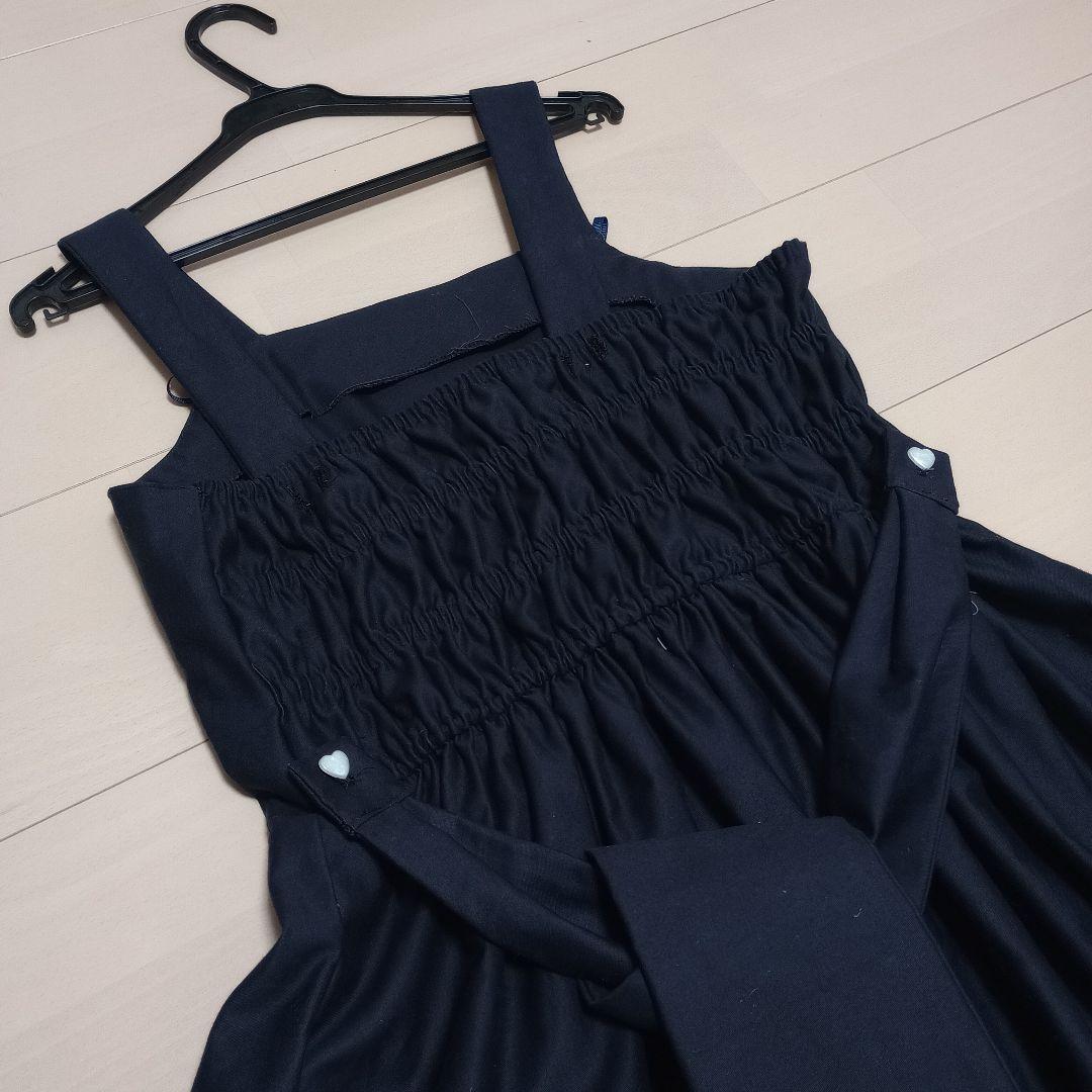 ハンドメイド　ロリィタ　ジャンパースカート&ケープ　ネイビー