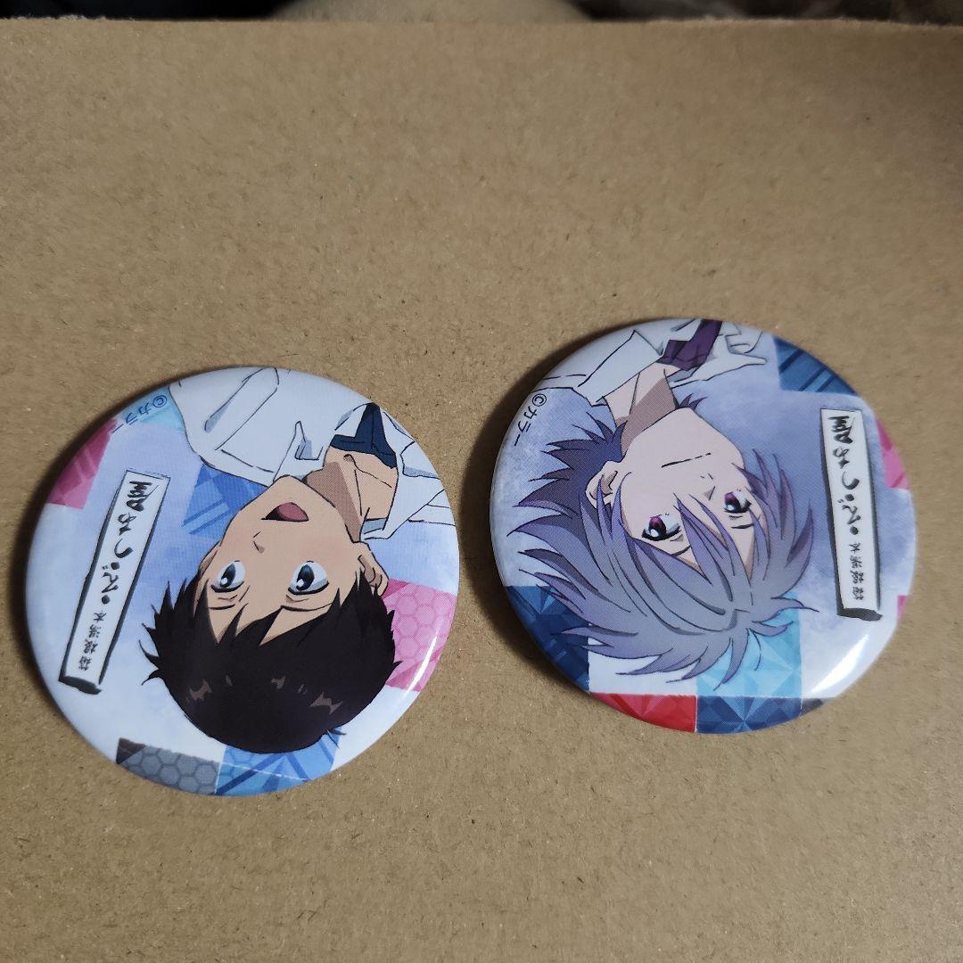 ２点セット　缶バッジ　碇シンジ　渚カヲル　湯本箱根　ガチャ　えゔぁ屋