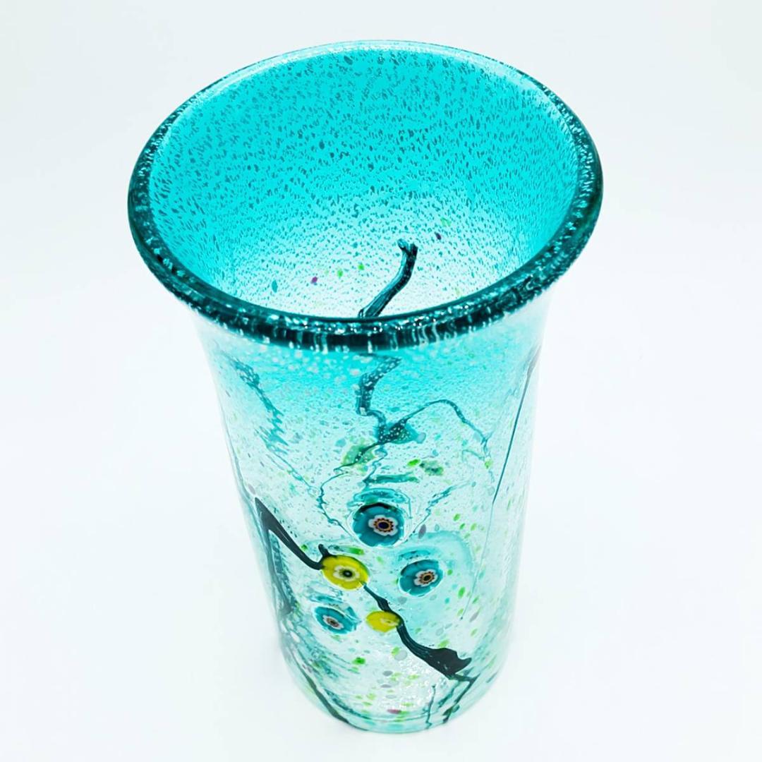 現代の名工 黒木国昭 プラチナ彩象嵌 光琳 花瓶 飾壷 作家物 20.0cm