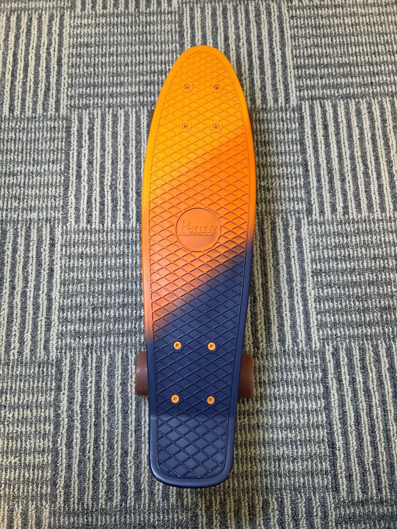 希少 Penny ペニー スケートボード オレンジ×ネイビー 22インチ
