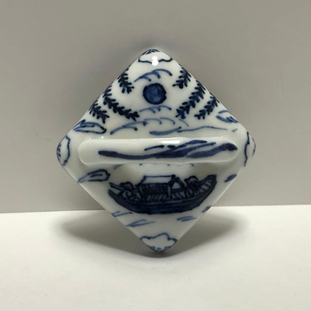 茶道具 九谷 須田菁華 染付 隅田川香合 青華 共箱 茶道