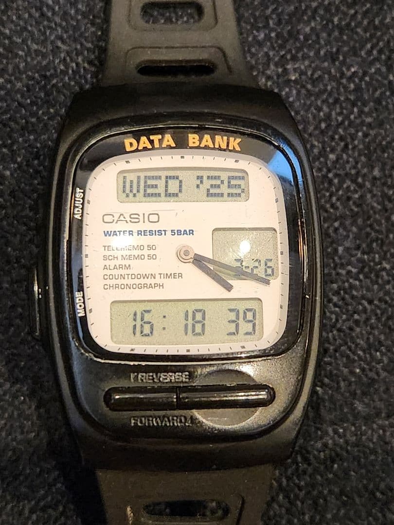 カシオ 腕時計 データバンク AB-50W casio 電池交換