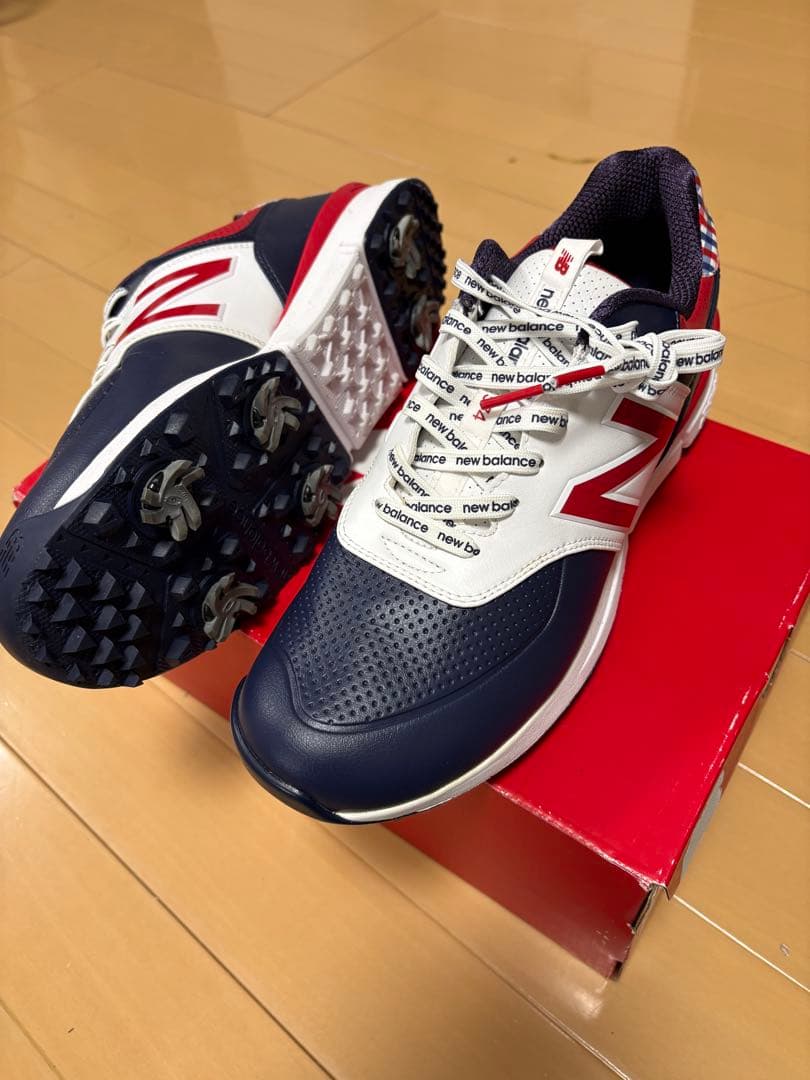 New Balance ゴルフシューズ ネイビー/ホワイト/レッド