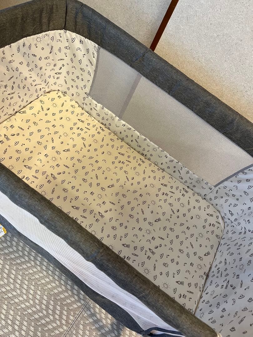 Oathvup ベビーベッド グレー