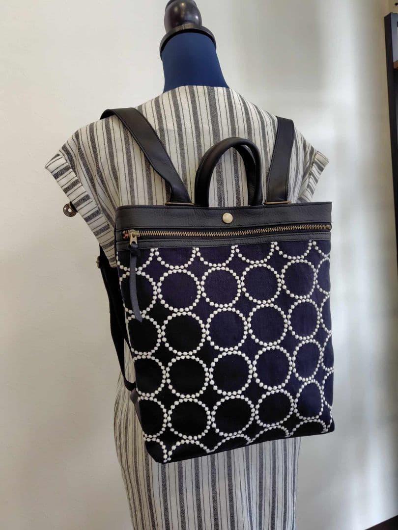 2点おまとめ　/2025tambourineタンバリンネイビー×白/牛革A4トー