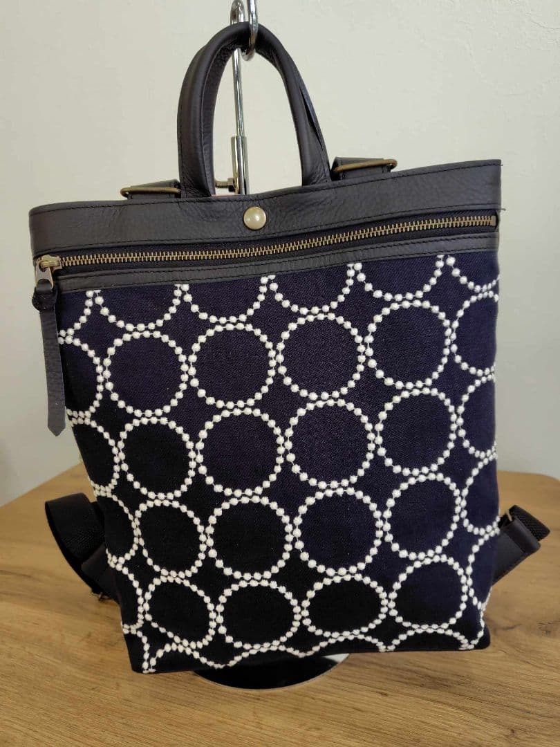 2点おまとめ　/2025tambourineタンバリンネイビー×白/牛革A4トー