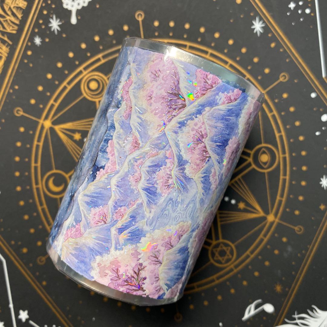 【Y】海外　10m巻　貝殻光マスキングテープ　装飾系/背景系/お花系