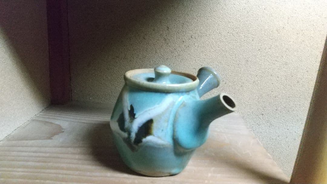 骨董　小ぶりな急須　高さ9cm 昭和初期　 洒落た色合い　濱田庄司か？