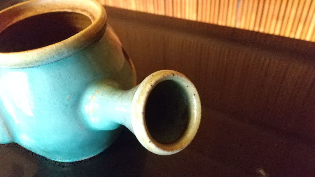 骨董　小ぶりな急須　高さ9cm 昭和初期　 洒落た色合い　濱田庄司か？