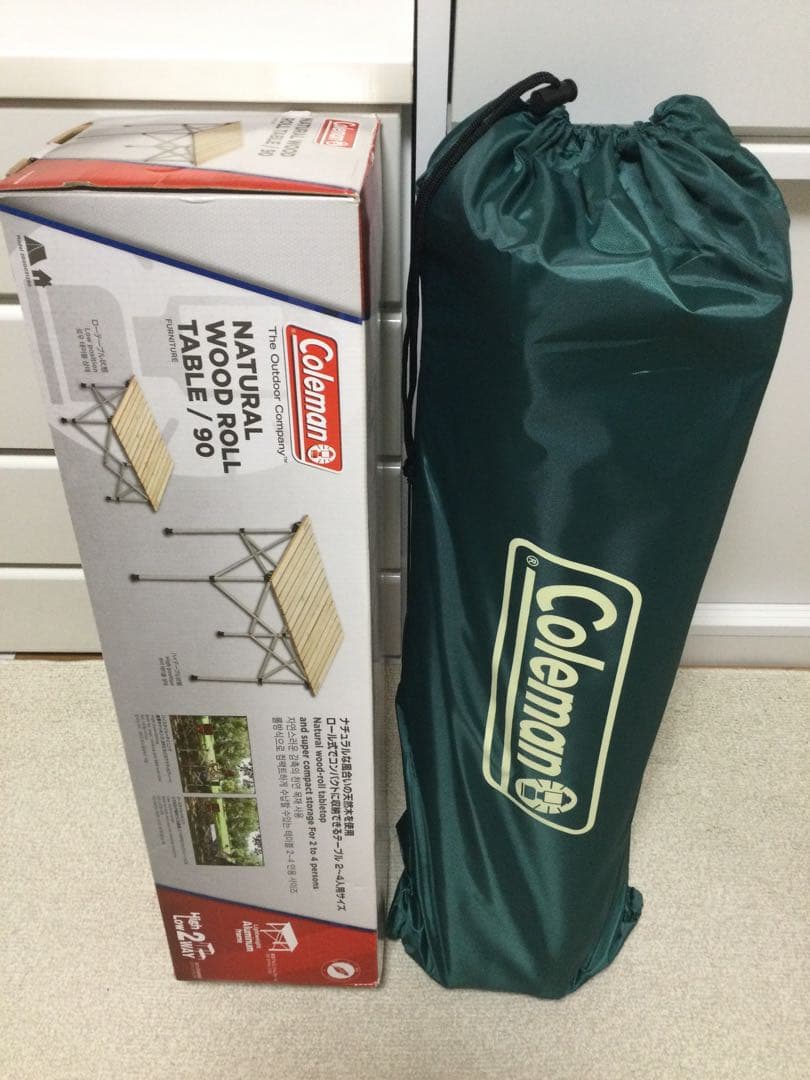 90×70cm 新品 Coleman ナチュラルウッドロールテーブル