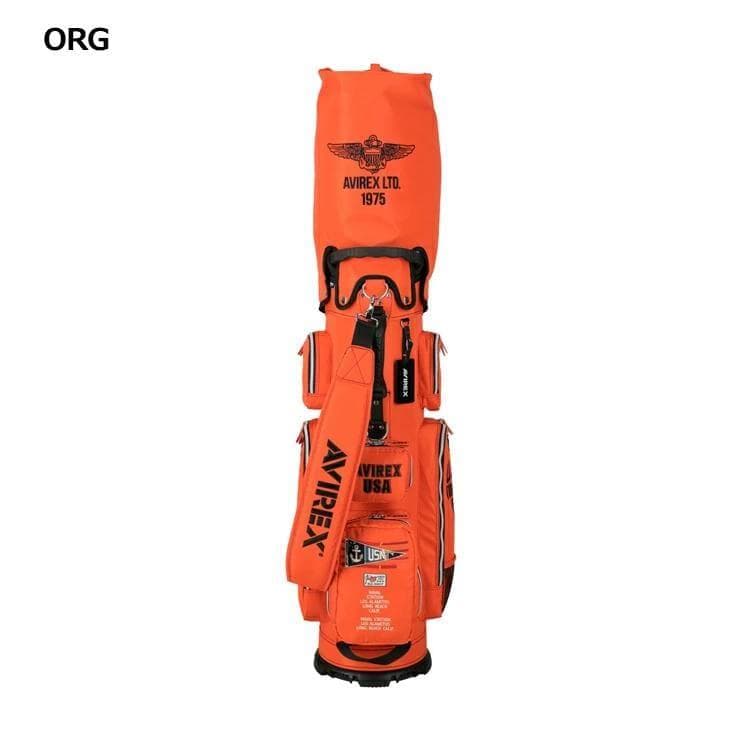 新品 AVIREX アヴィレックスゴルフ キャディバッグ オレンジ