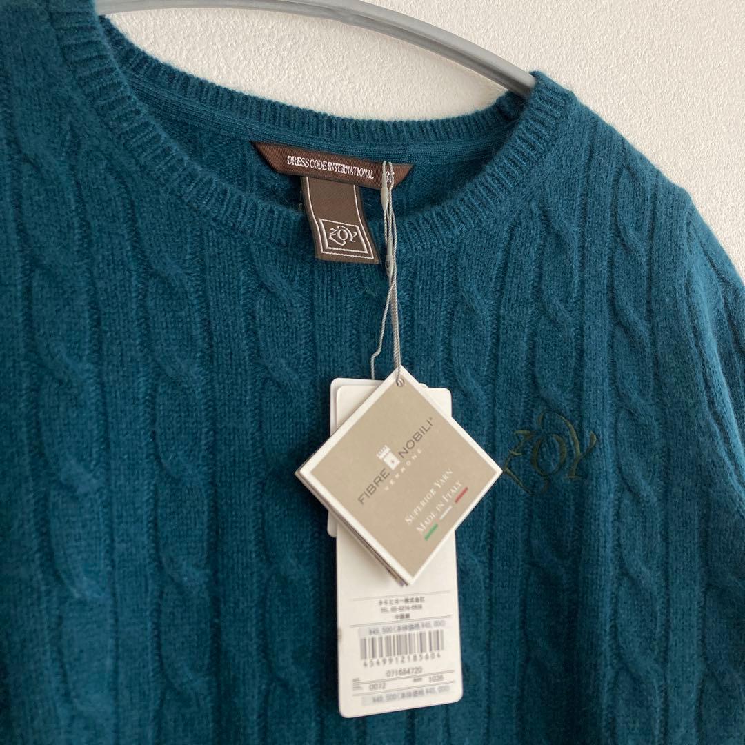 新品ゾーイZOY ティール長袖ケーブルニットセーターレディースSゴルフ