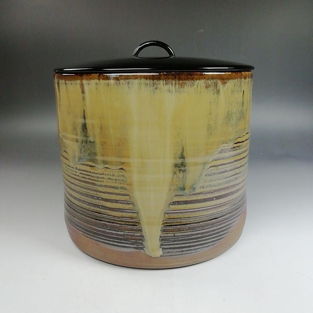 Ｗ２３２　水指　『高取　四方口　水指』『十三代　高取八仙 造』　共箱　茶道具