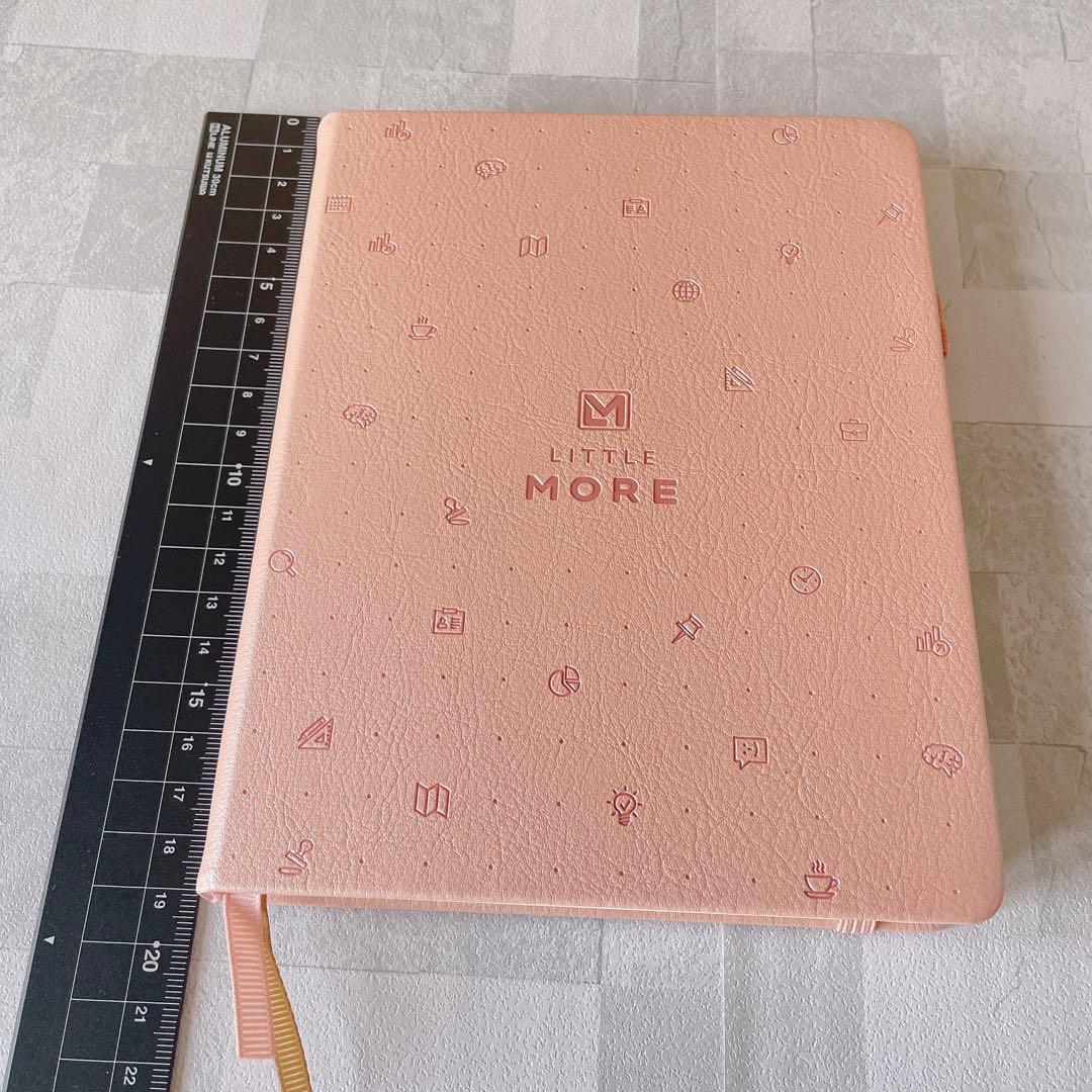 ドットグリットノートブック　ハードカバー　かわいい　シール　ローズゴールド