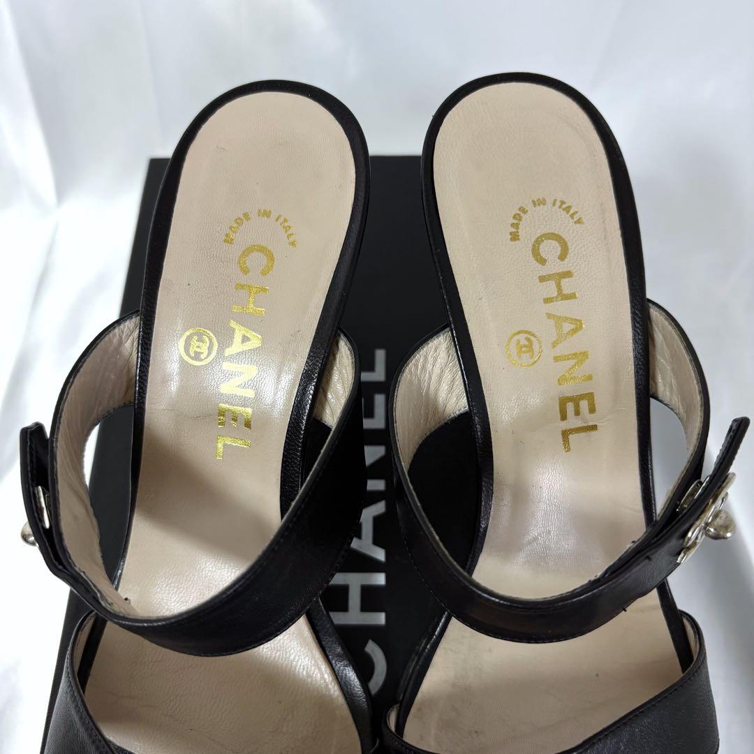 96年✨　CHANEL シャネル　ミュール　ココマーク　ターンロック　ビンテージ