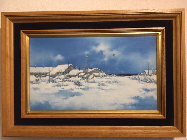 樋口治平　油彩真作　幻想的な樋口ブルー！