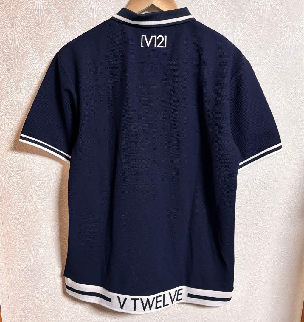 V12 LIB OUT POLO ゴルフウェア ポロシャツ 半袖 ネイビー XL