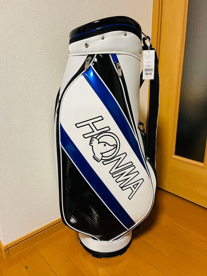 【新品未使用】HONMA(本間ゴルフ)キャディバッグ ホワイト ブルー 9インチ