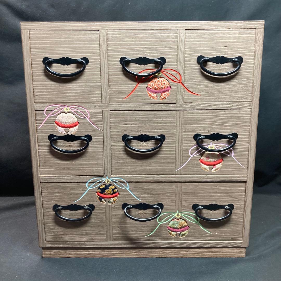 レトロ《小箪笥》木製タンス 鈴細工 小物入れ