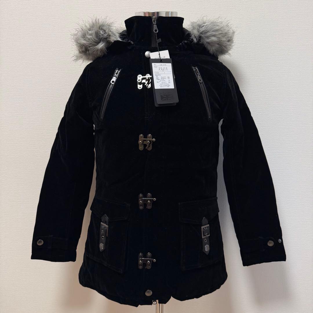 00s Y2K ファイヤーマンジャケット　ベロア　黒　ファー　お兄系　タグ付　M