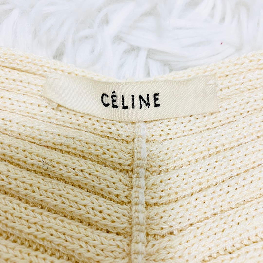 美品✨セリーヌ フィービー期 サマーニットワンピース　ノースリーブ アイボリー