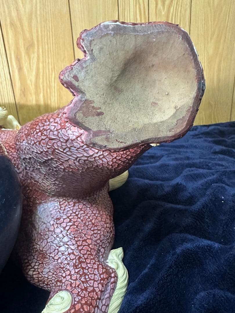 九谷焼 陶器 獅子 玉乗り シーサー 置物 縁起物 厄除け 高さ約56cm