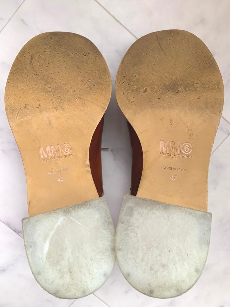 MM6 メゾンマルジェラ　クリアヒールローファー　レースアップシューズ