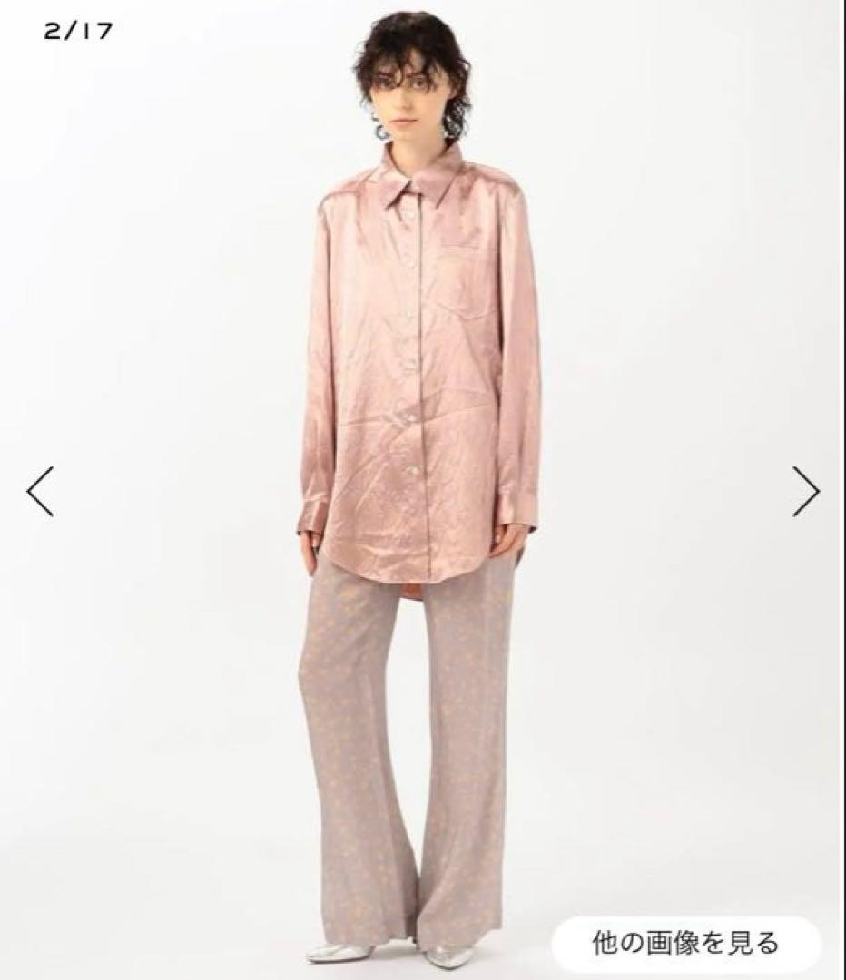 新品★ ストレッチ サテンシャツ ピンク Acne Studios ¥57200