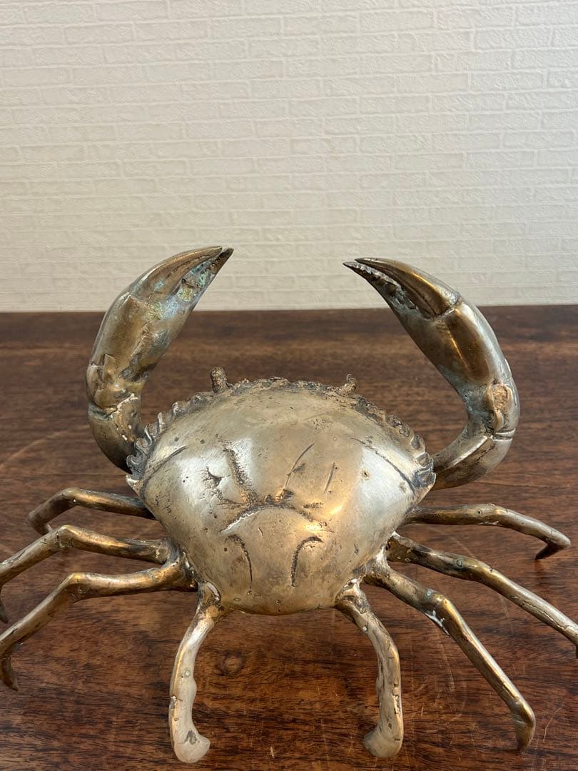 金属製カニの置物 シルバー　金属　古美術　工芸品