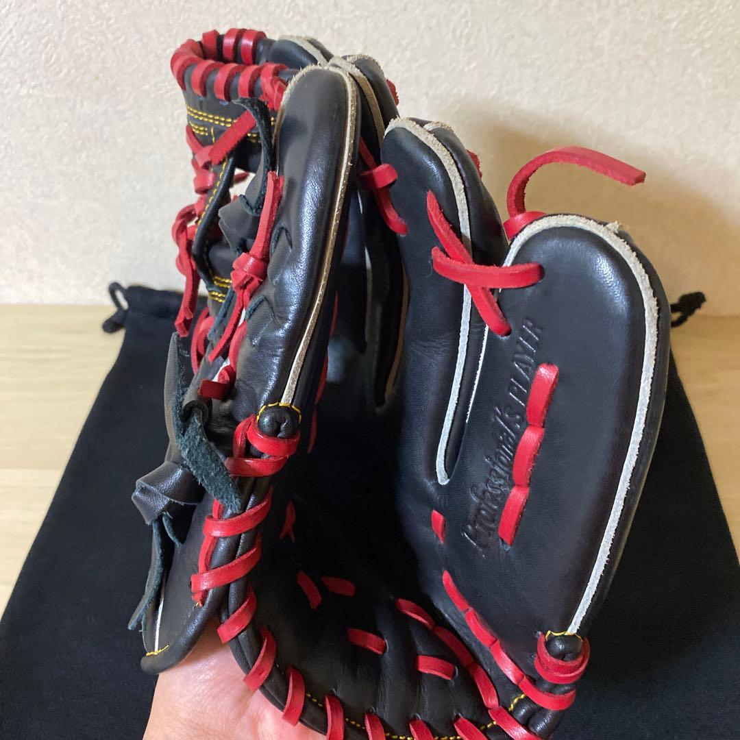 ハイゴールド　軟式野球グローブ Natural 黒/赤