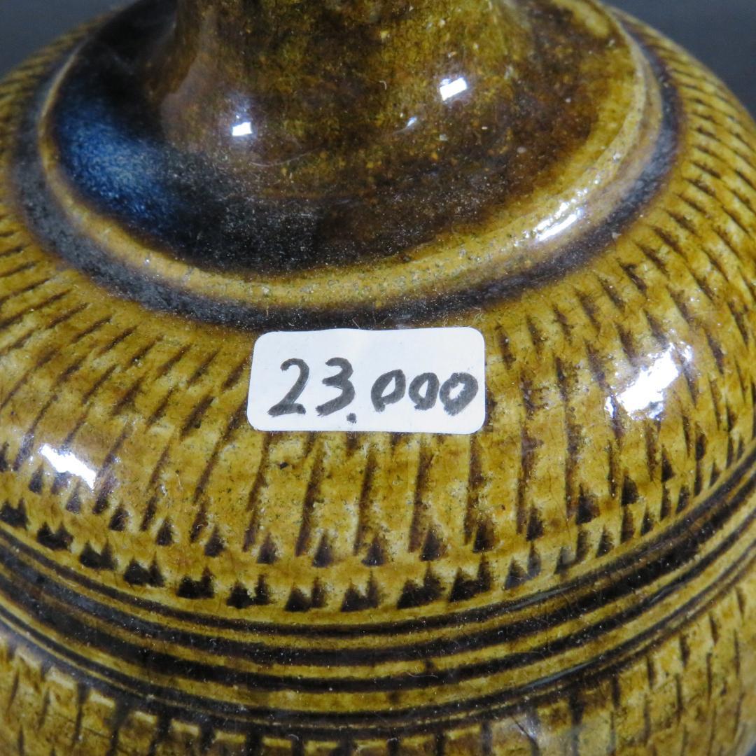 古相馬 上野目 飴釉 飛鉋 壺 徳利 花器 民藝 時代物 美品 B