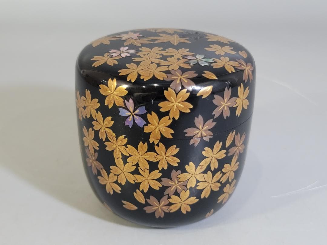 茶道具 一后一兆 作 雲錦蒔絵 利休棗 共箱 DT565