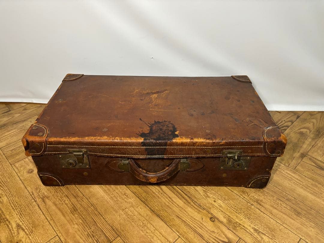 特大　レザー　本革トランクケース　トランクバッグ　ビンテージ　67cm×37cm