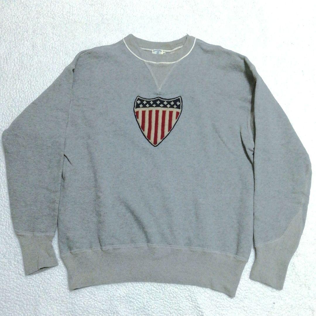 美品WAREHOUSE 直営店限定 USA国章旗ワッペン裏起毛スウェット(42)